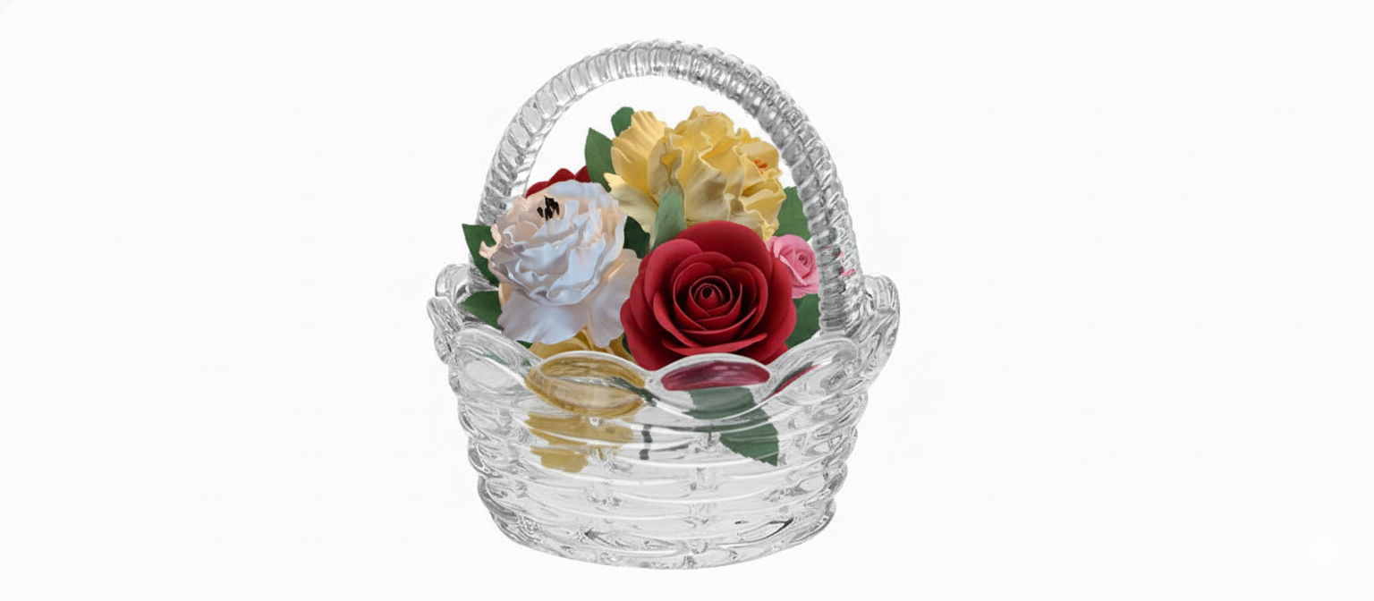 Cestino Floreale "Incanto di Cristallo"