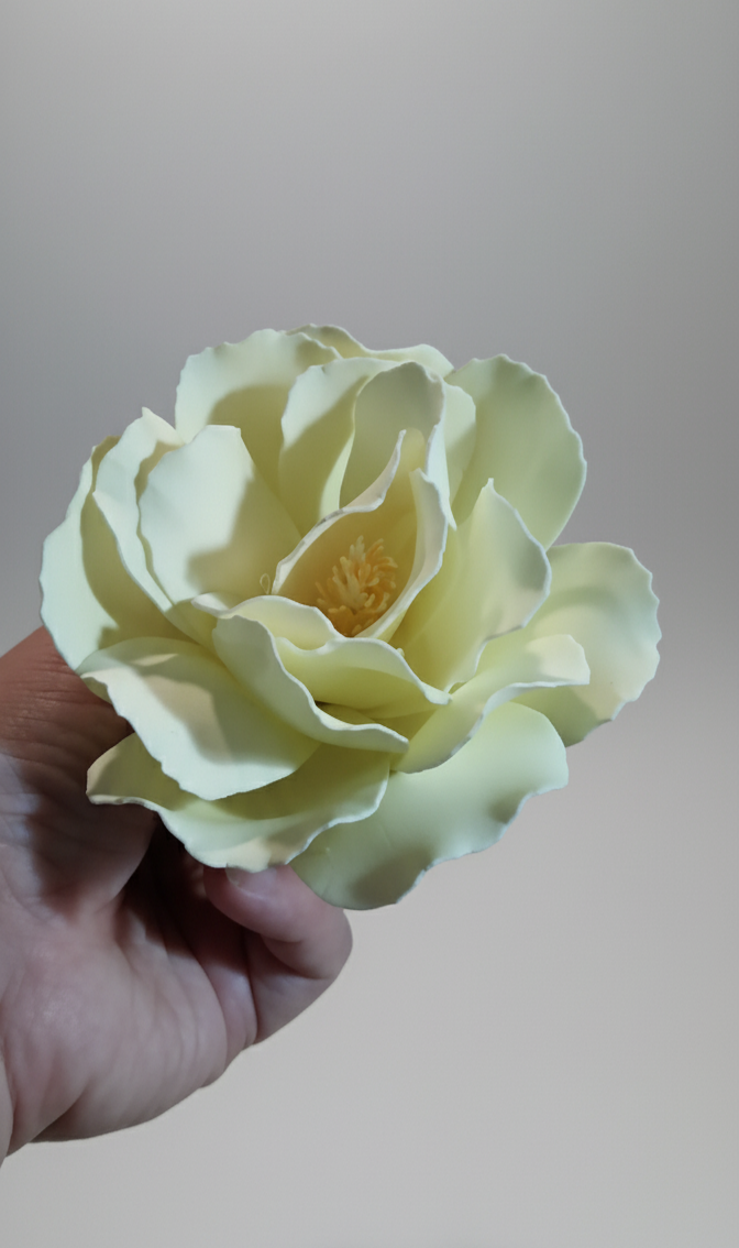 Fiore Artigianale Singolo con Stelo e Foglie Fiorelle